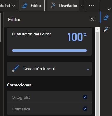 Herramienta Editor y Diseñador de Microsoft Word